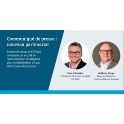 Endress+Hauser Canada s'associe à CR Wall pour la distribution de gaz dans l'ouest du Canada