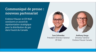 Endress+Hauser Canada s'associe à CR Wall pour la distribution de gaz dans l'ouest du Canada