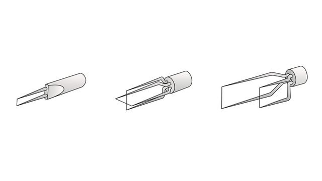 Graphic of different designs of hot wire anemometers