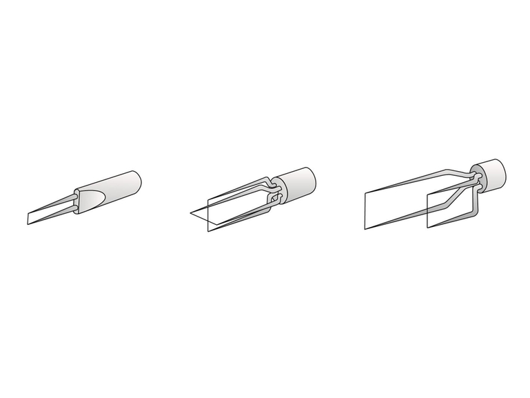 Graphic of different designs of hot wire anemometers