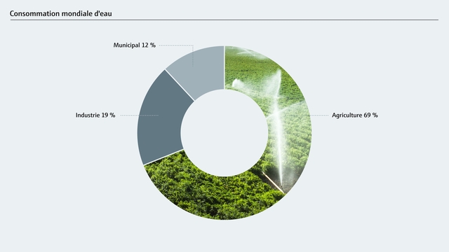 Consommation d'eau mondiale par secteur