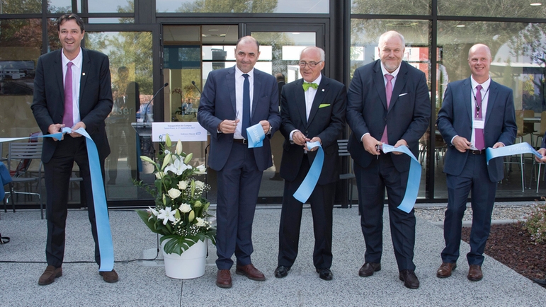 Ribbon cutting during the inauguration ceremony in Lyon, France.