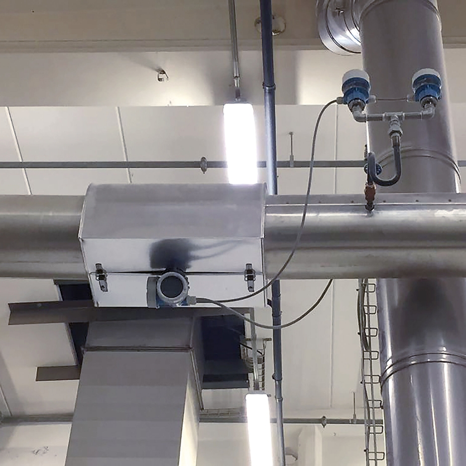 Point de mesure de la consommation de vapeur et instrumentation installée