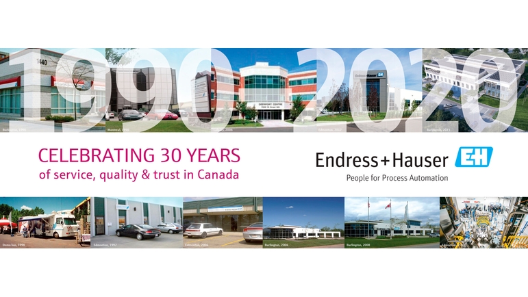 Endress+Hauser, celebrates its 30th anniversary serving the process automation needs of Canadians