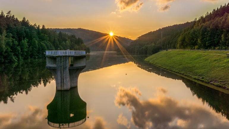 Photo du réservoir d'eau à Marbach (Allemagne)