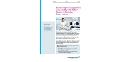 Image de la brochure sur le bioprocessus Raman concernant l'intégration avec BioPAT® Spectro de Sartorius